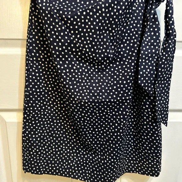 NWT s.OLIVER Black Label Dress Side Tie US Size 12 Blue Polka Dots Cap Sleeves - Picture 3 of 14